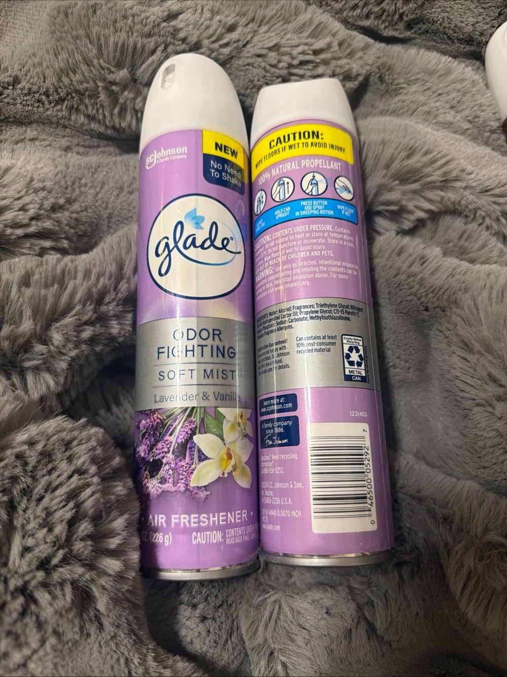 Glade Air Freshener Spray Lavender Vanilla Odor Fighter 8 oz 2 Pack New